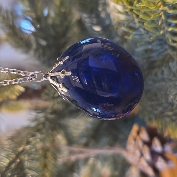 none Jewelry - Deep Blue Stone Pendant Necklace